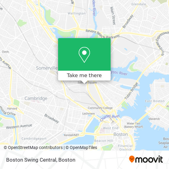 Mapa de Boston Swing Central