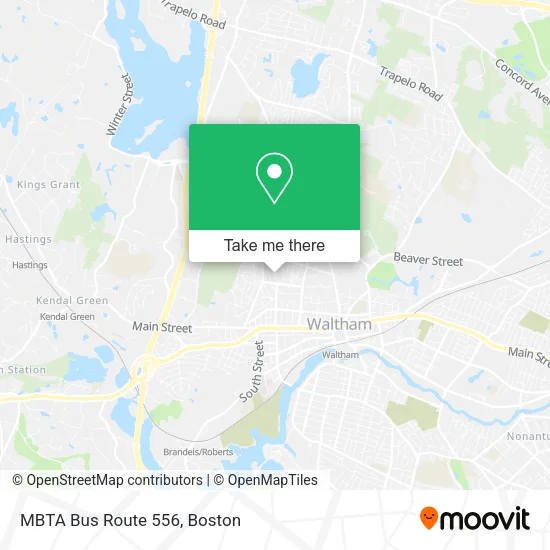 MBTA Bus Route 556 map