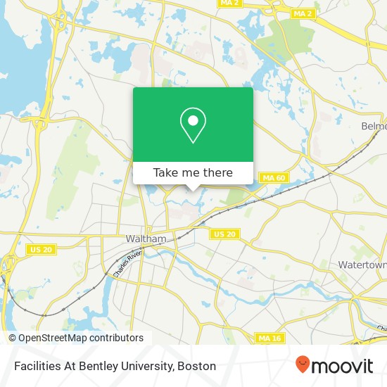 Mapa de Facilities At Bentley University