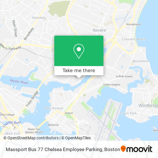 Massport Bus 77 Chelsea Employee Parking map