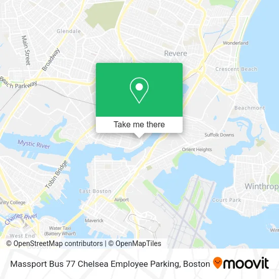 Mapa de Massport Bus 77 Chelsea Employee Parking