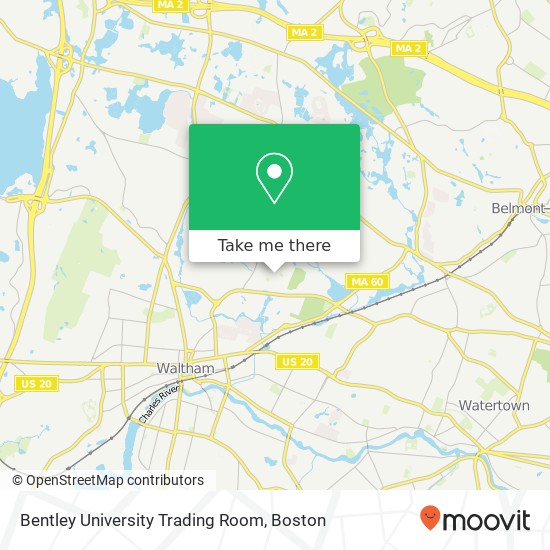 Mapa de Bentley University Trading Room