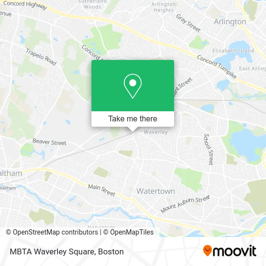 MBTA Waverley Square map