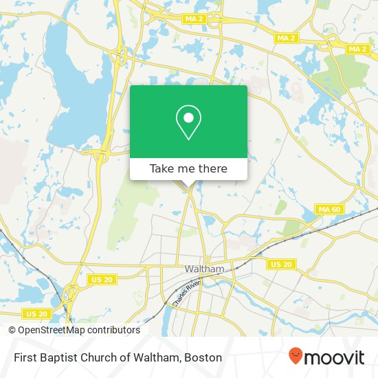 Mapa de First Baptist Church of Waltham