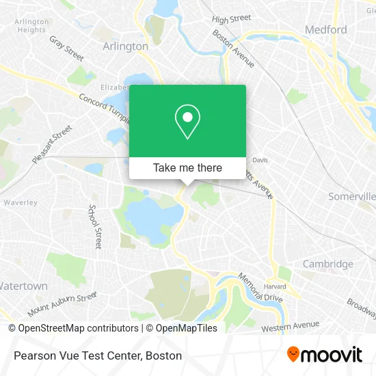 Mapa de Pearson Vue Test Center