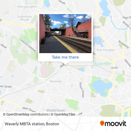 Waverly MBTA station map