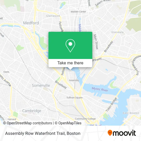 Assembly Row Waterfront Trail map