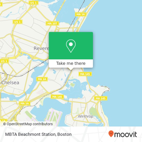 Mapa de MBTA Beachmont Station