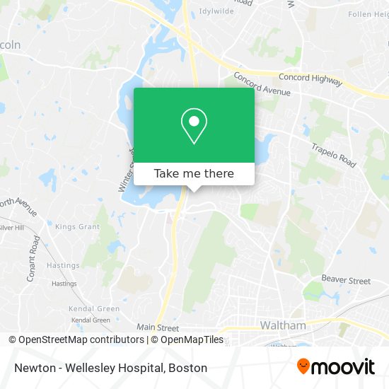 Newton - Wellesley Hospital map