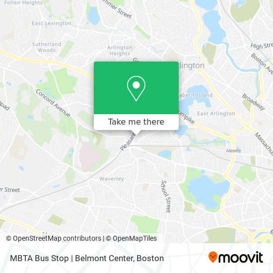 Mapa de MBTA Bus Stop | Belmont Center
