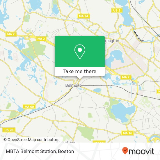 Mapa de MBTA Belmont Station