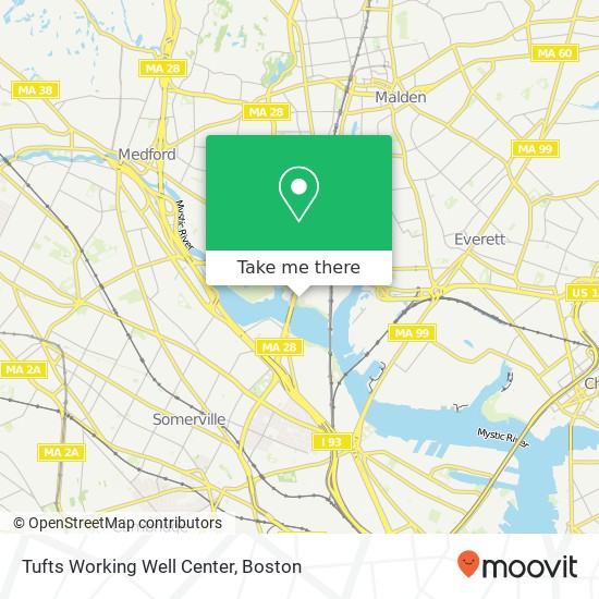Mapa de Tufts Working Well Center