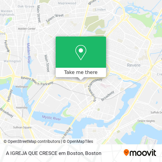 A IGREJA QUE CRESCE em Boston map