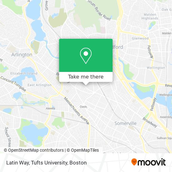 Mapa de Latin Way, Tufts University