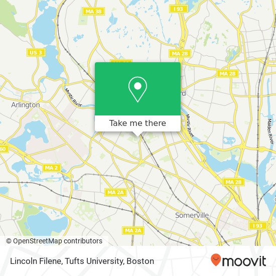 Lincoln Filene, Tufts University map