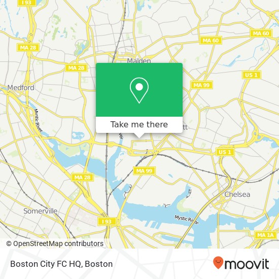 Mapa de Boston City FC HQ