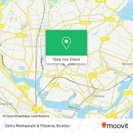 Mapa de Zett's Restaurant & Pizzeria