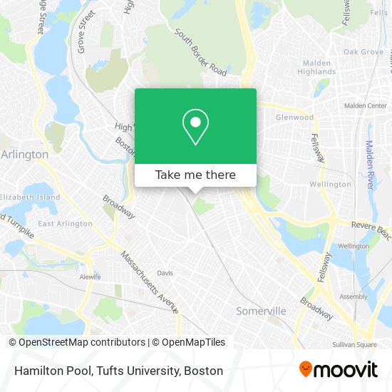 Hamilton Pool, Tufts University map