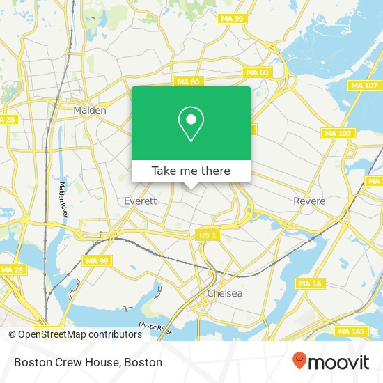 Mapa de Boston Crew House