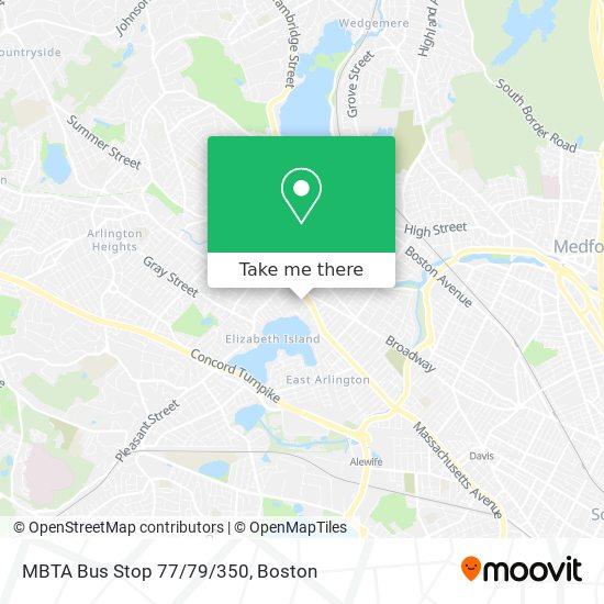MBTA Bus Stop 77/79/350 map