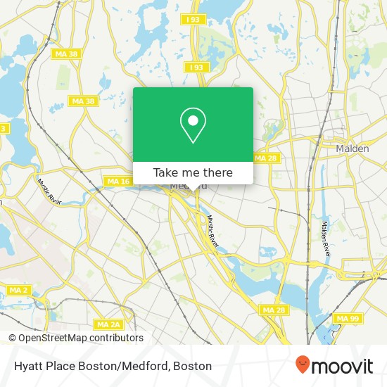 Mapa de Hyatt Place Boston/Medford