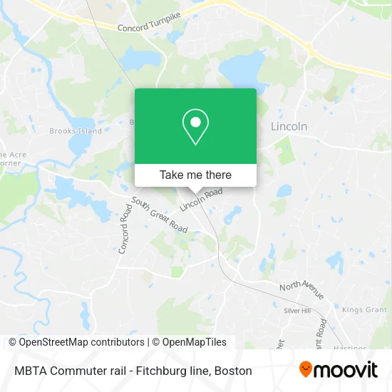 Mapa de MBTA Commuter rail - Fitchburg line