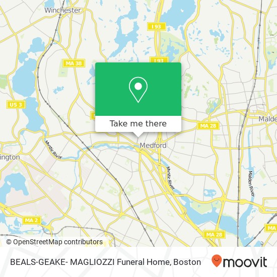 Mapa de BEALS-GEAKE- MAGLIOZZI Funeral Home