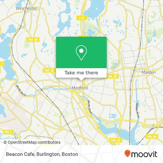 Mapa de Beacon Cafe, Burlington