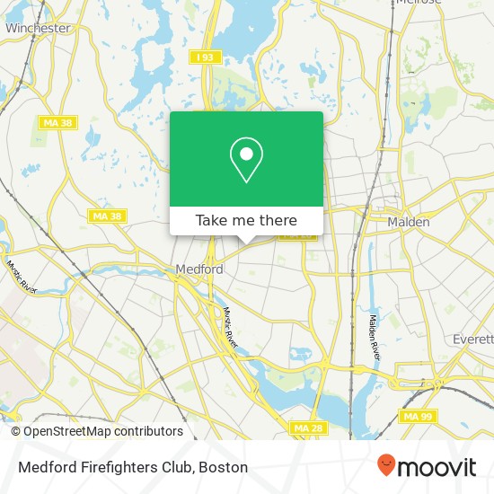 Medford Firefighters Club map