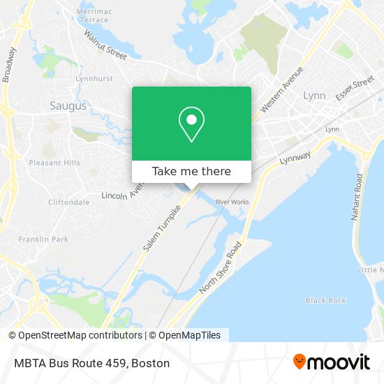 MBTA  Bus Route 459 map