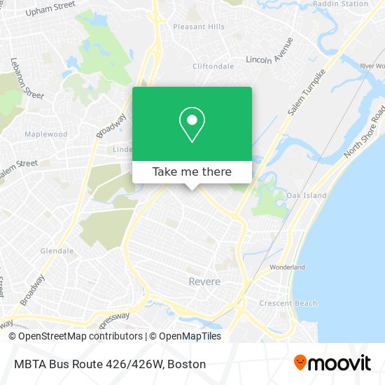 MBTA Bus Route 426/426W map
