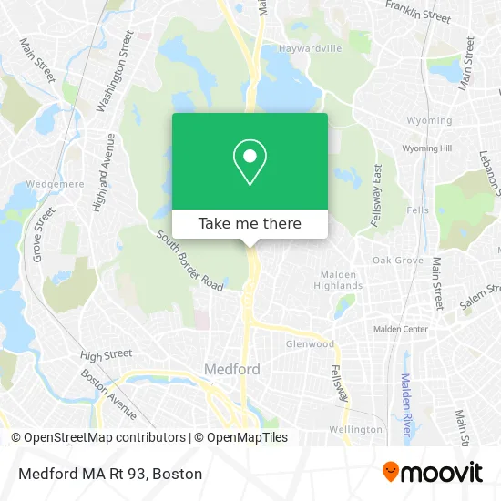 Medford MA Rt 93 map