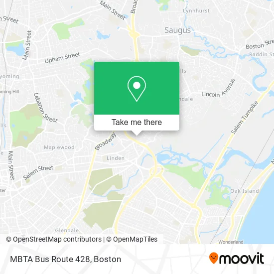 MBTA Bus Route 428 map