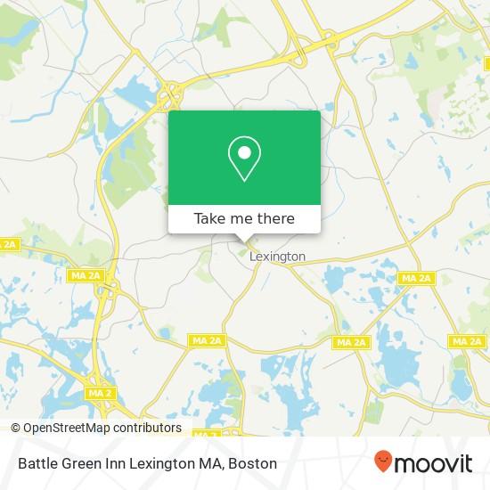 Mapa de Battle Green Inn Lexington MA