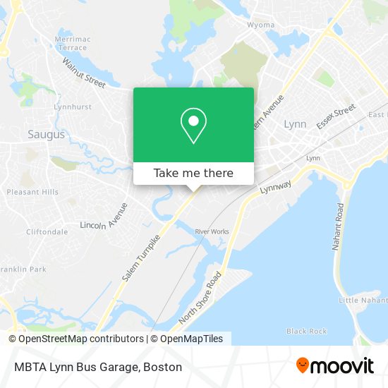 MBTA Lynn Bus Garage map