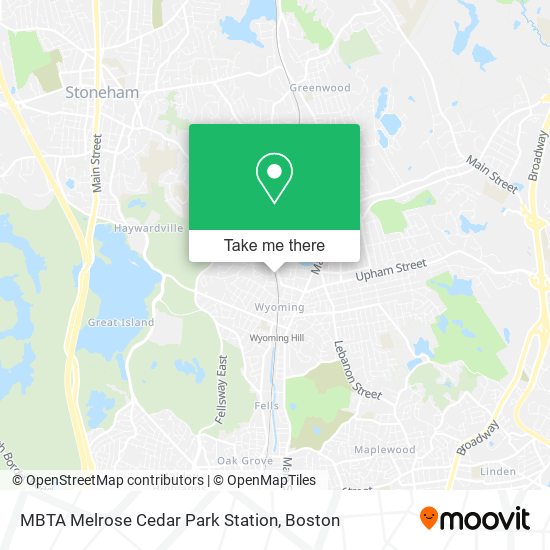 MBTA Melrose Cedar Park Station map
