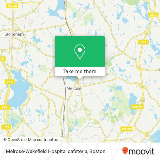 Mapa de Melrose-Wakefield Hospital cafeteria