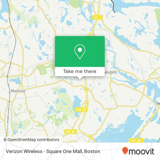 Verizon Wireless - Square One Mall map