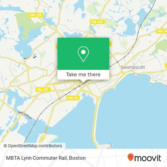 MBTA Lynn Commuter Rail map
