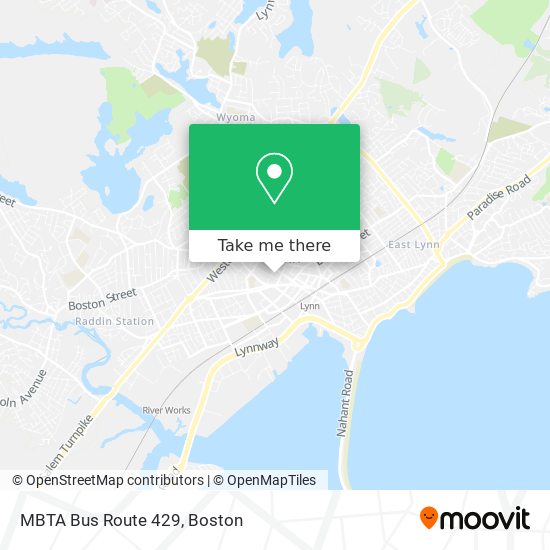 MBTA Bus Route 429 map