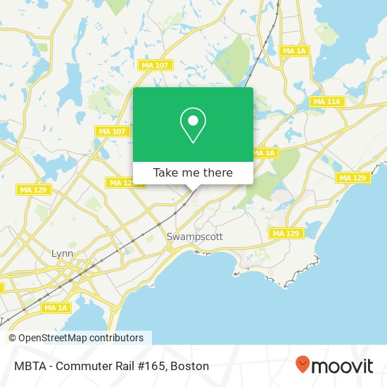 Mapa de MBTA - Commuter Rail #165