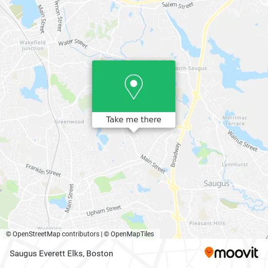 Saugus Everett Elks map