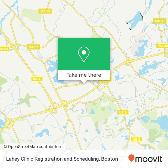 Lahey Clinic Registration and Scheduling map