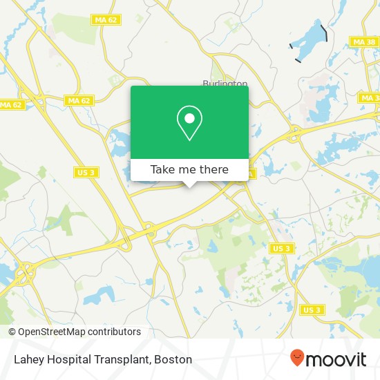 Lahey Hospital Transplant map