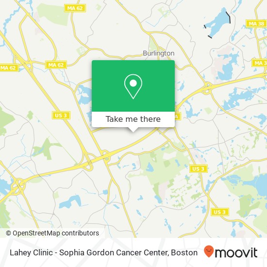 Lahey Clinic - Sophia Gordon Cancer Center map