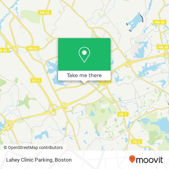 Mapa de Lahey Clinic Parking