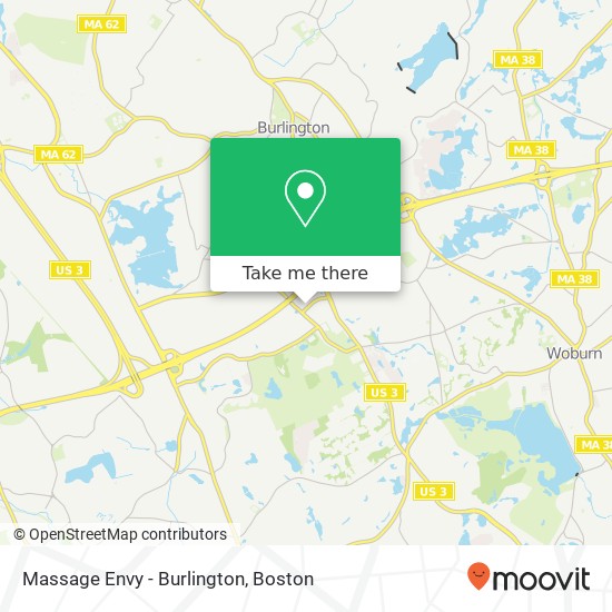 Mapa de Massage Envy - Burlington
