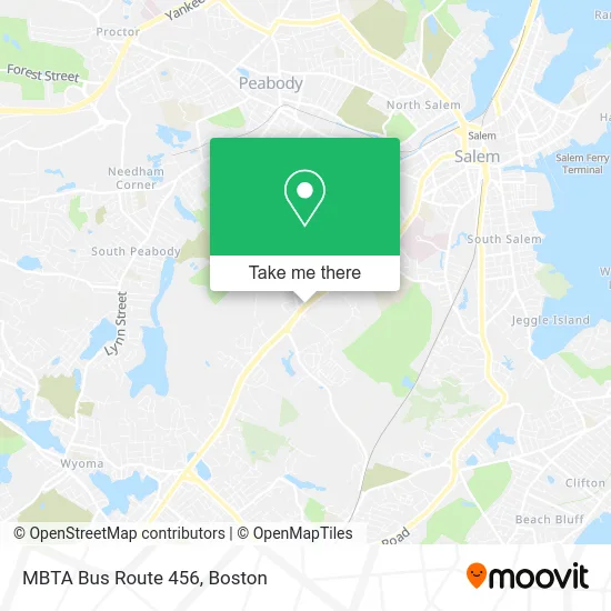 MBTA Bus Route 456 map