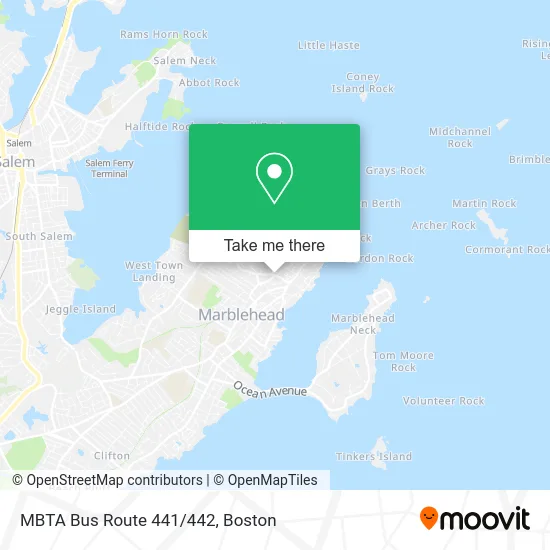 MBTA Bus Route 441/442 map