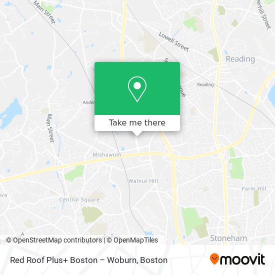 Mapa de Red Roof Plus+ Boston – Woburn